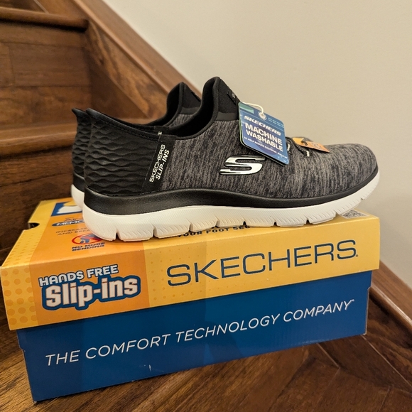 Skechers Air Cooled Memory Foam Slip-Ins – Women’s Size 10 – Black & Gray - Picture 11 of 13